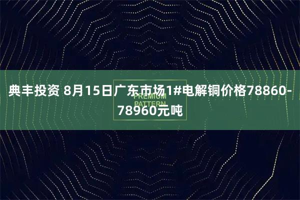 典丰投资 8月15日广东市场1#电解铜价格78860-78960元吨