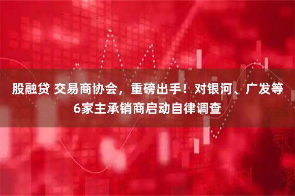 股融贷 交易商协会，重磅出手！对银河、广发等6家主承销商启动自律调查